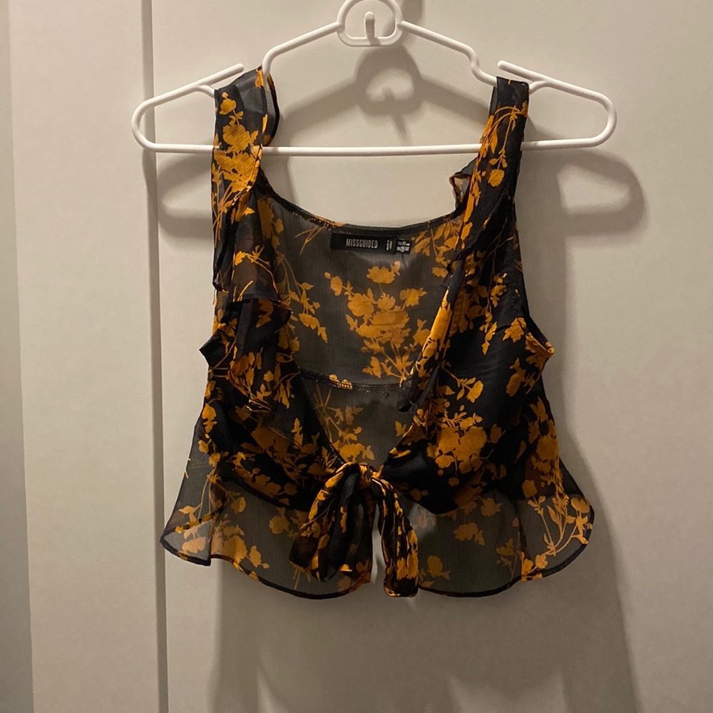 Sheer Tie Front Top